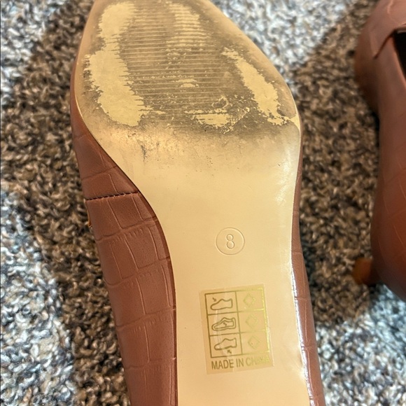 Brown Croc-Embossed Loafers - Picture 3 of 3